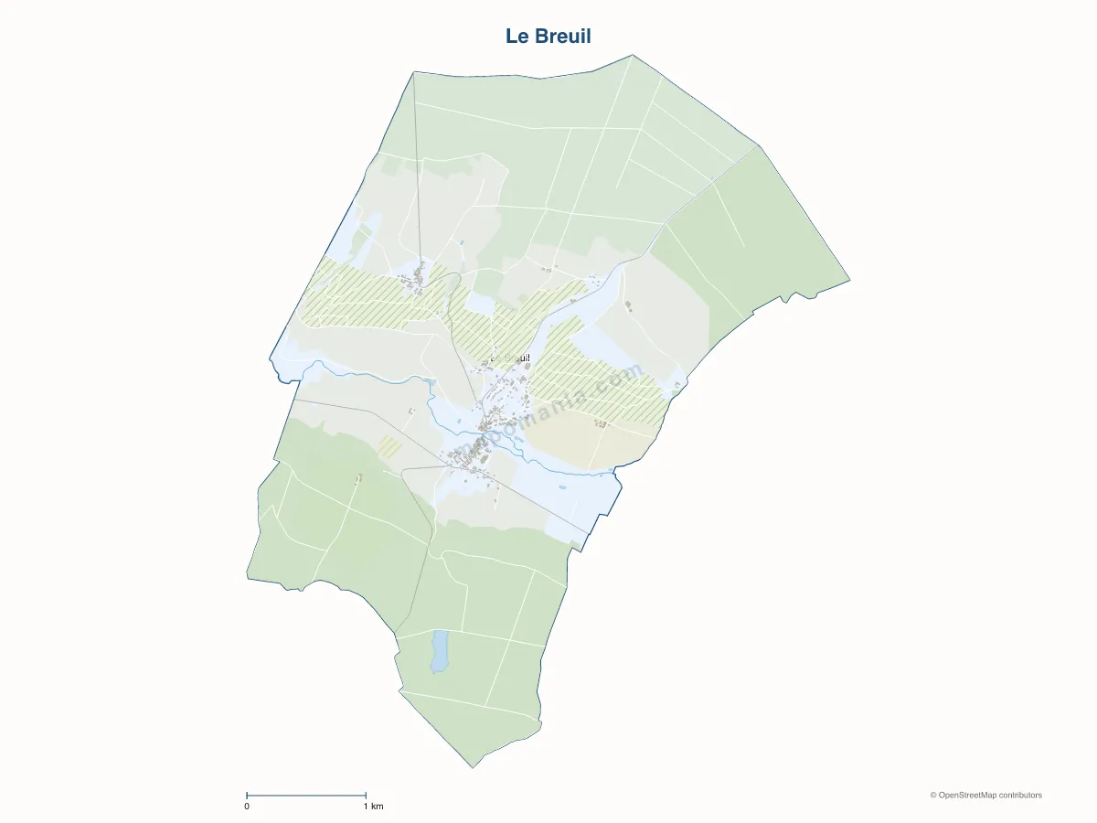 Carte de Le Breuil à personnaliser