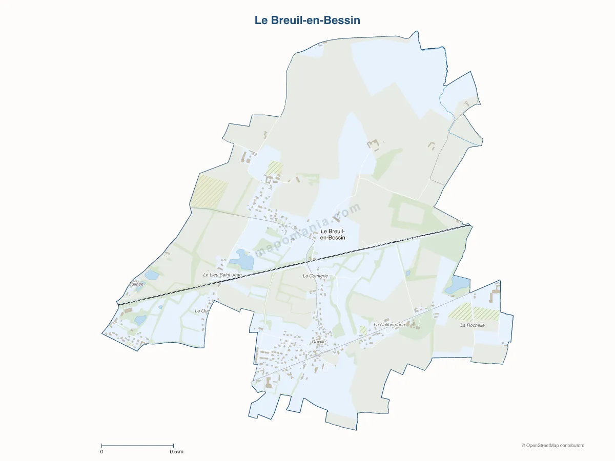 Carte de Le Breuil-en-Bessin à personnaliser
