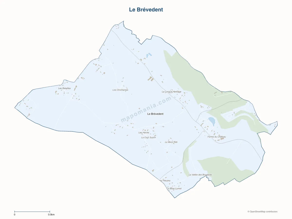 Carte de Le Brévedent à personnaliser