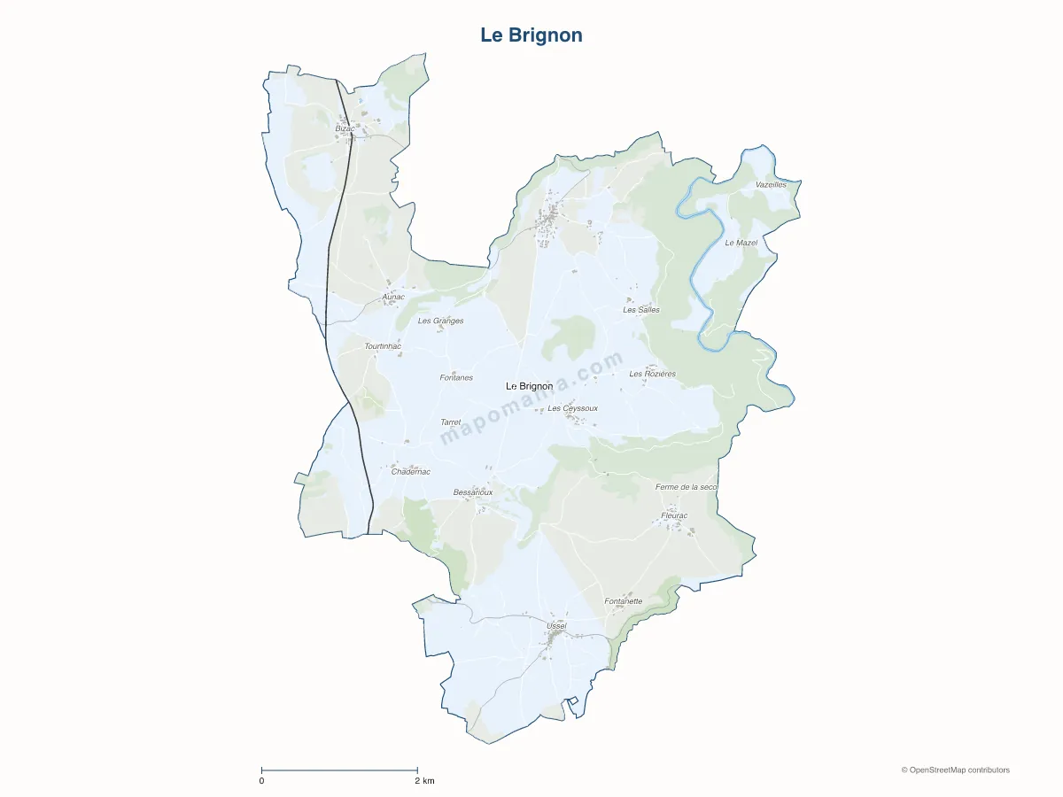 Carte de Le Brignon à personnaliser