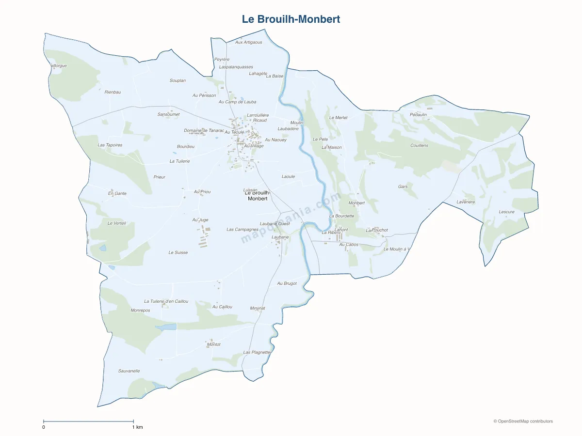 Carte de Le Brouilh-Monbert à personnaliser