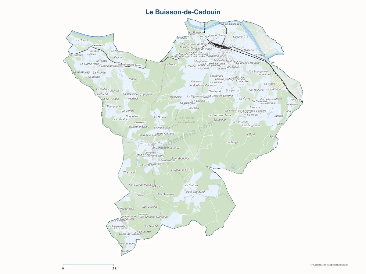 Carte de Le Buisson-de-Cadouin à personnaliser