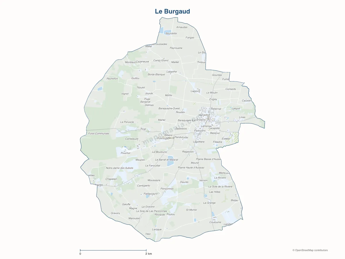 Carte de Le Burgaud à personnaliser
