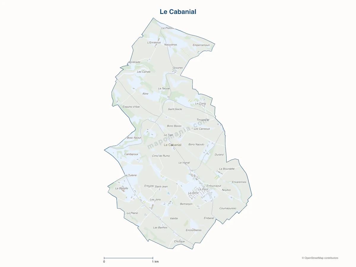 Carte de Le Cabanial à personnaliser