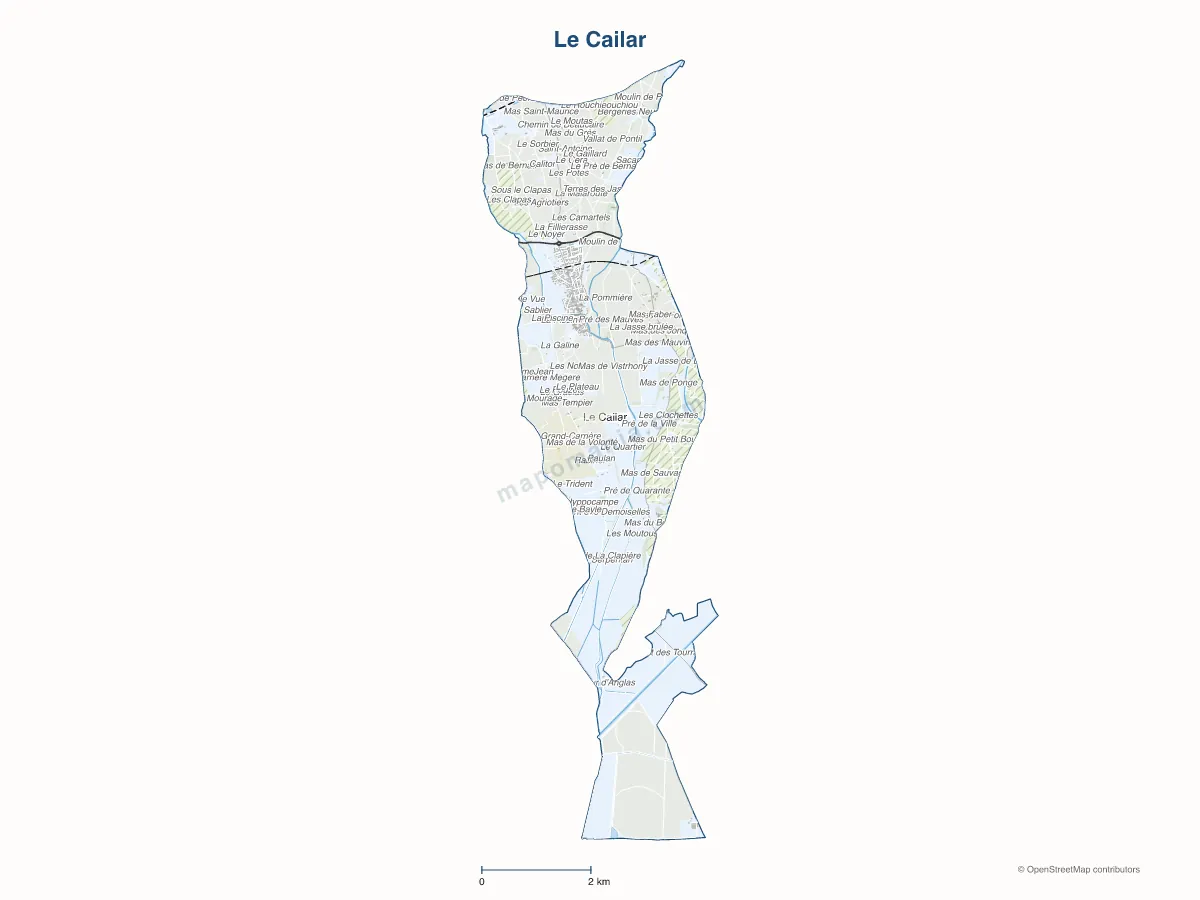 Carte de Le Cailar à personnaliser