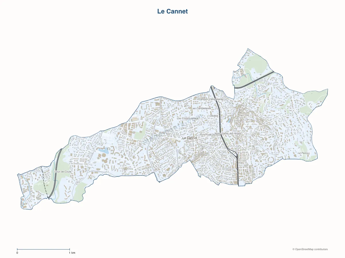 Carte de Le Cannet à personnaliser