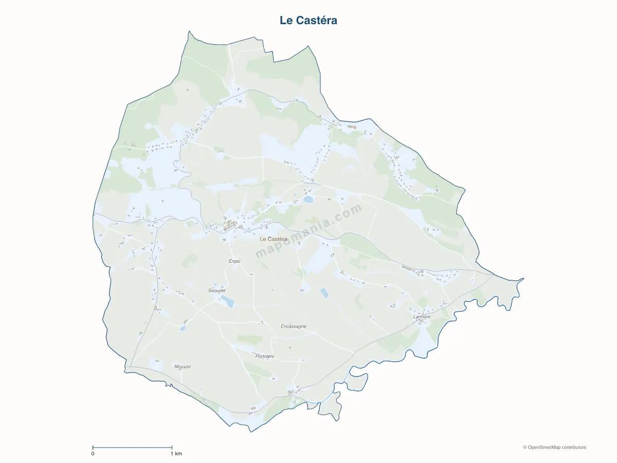 Carte de Le Castéra à personnaliser