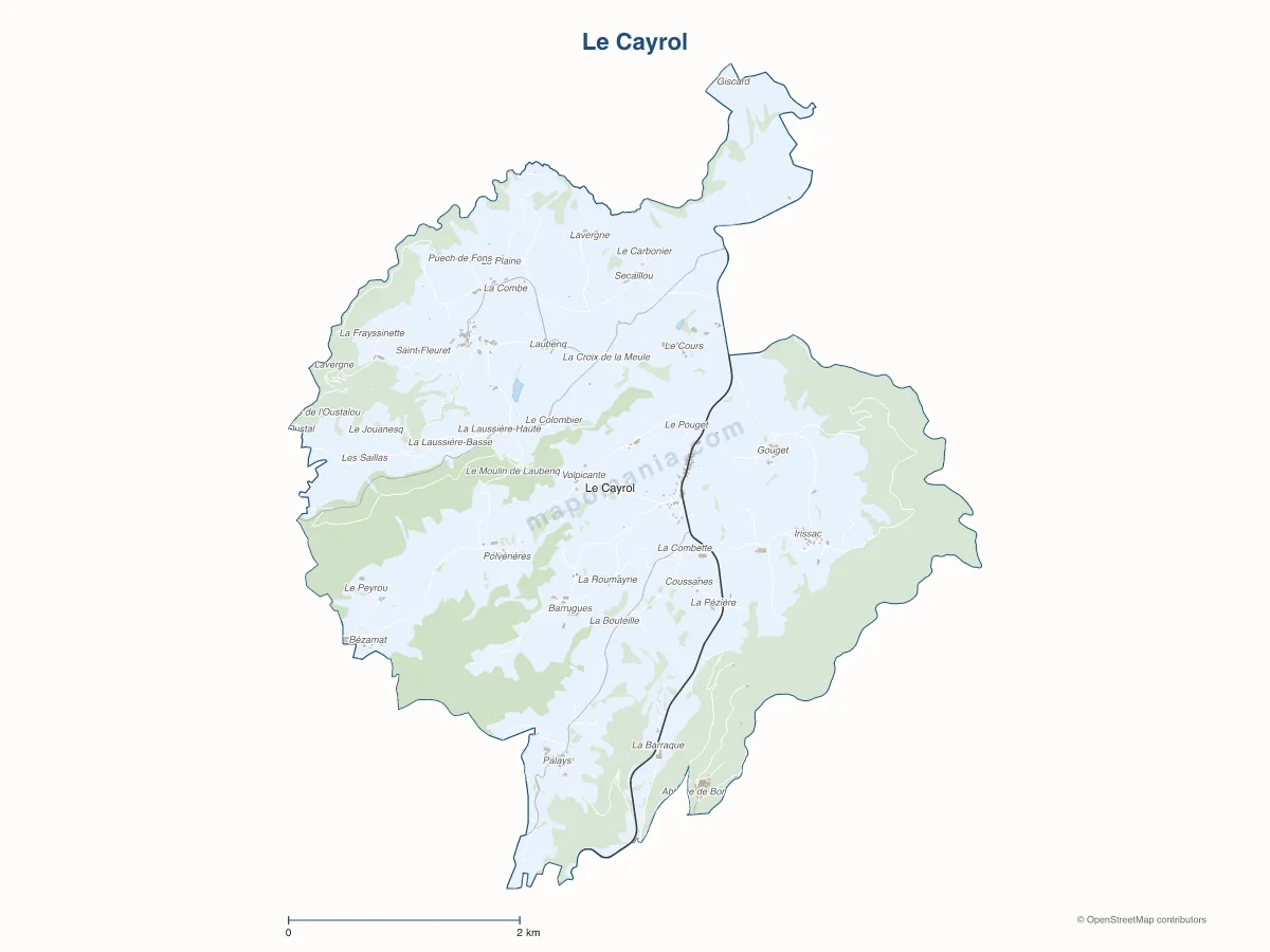 Carte de Le Cayrol à personnaliser
