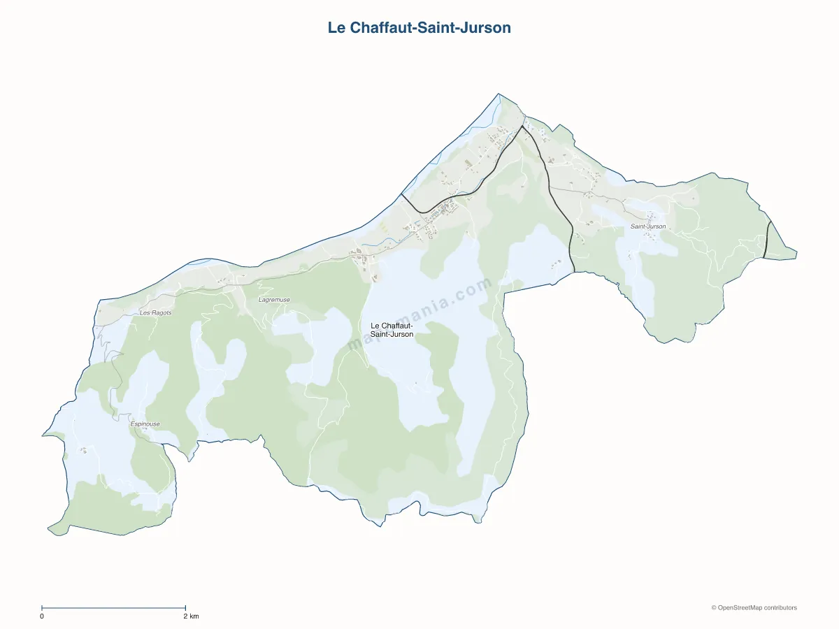 Carte de Le Chaffaut-Saint-Jurson à personnaliser