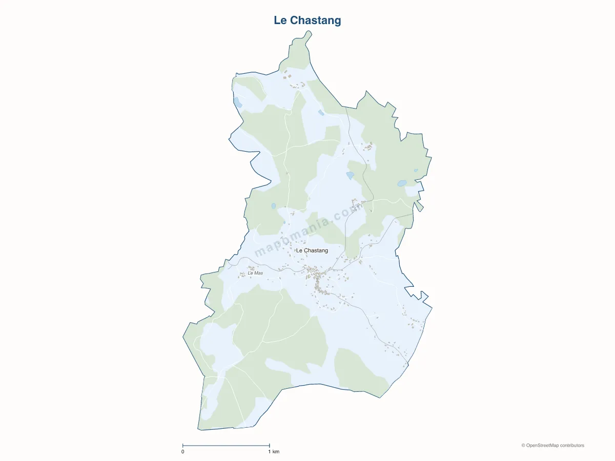 Carte de Le Chastang à personnaliser
