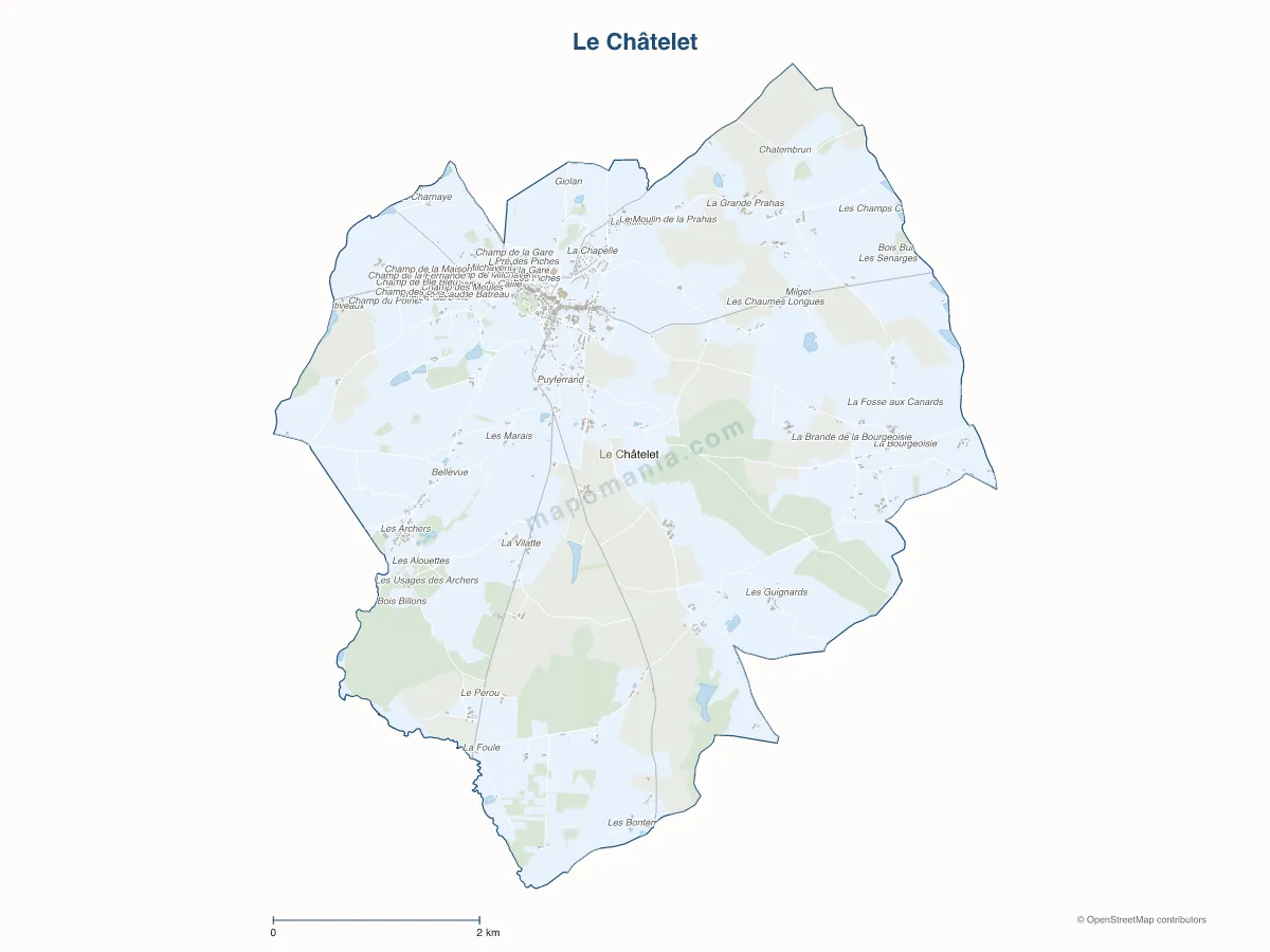 Carte de Le Châtelet à personnaliser
