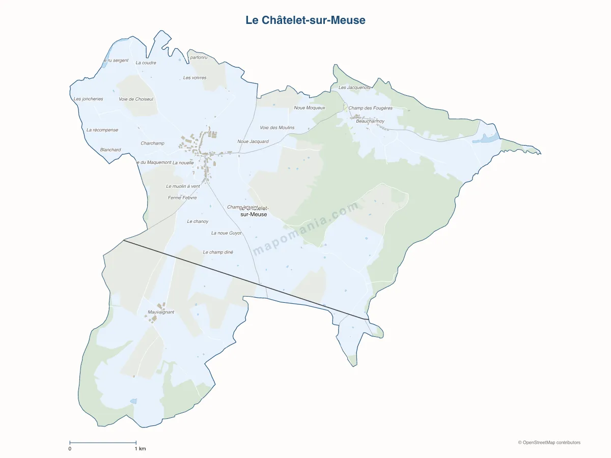 Carte de Le Châtelet-sur-Meuse à personnaliser