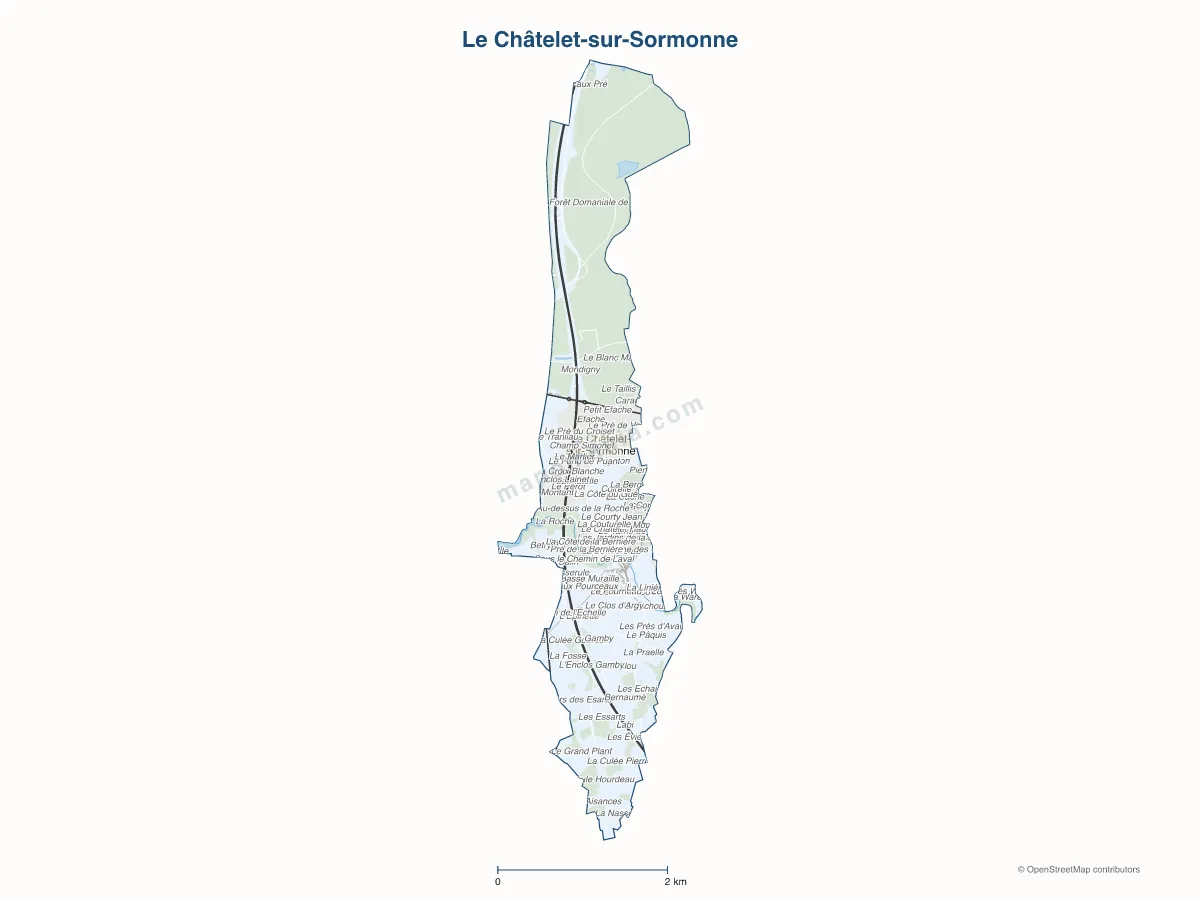 Carte de Le Châtelet-sur-Sormonne à personnaliser
