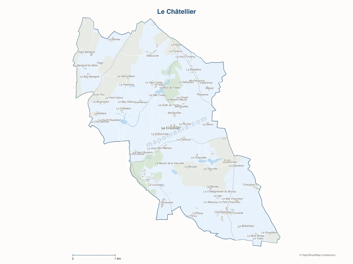 Carte de Le Châtellier à personnaliser