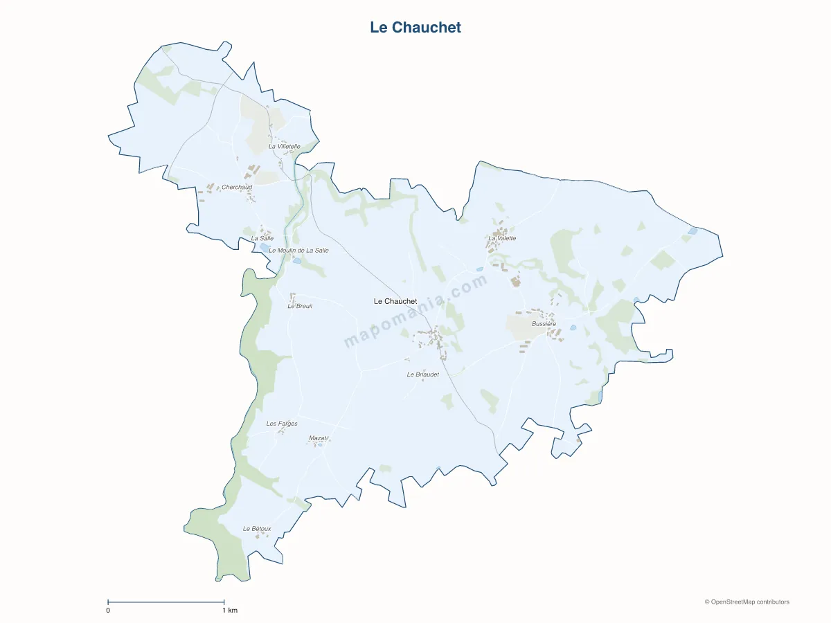 Carte de Le Chauchet à personnaliser
