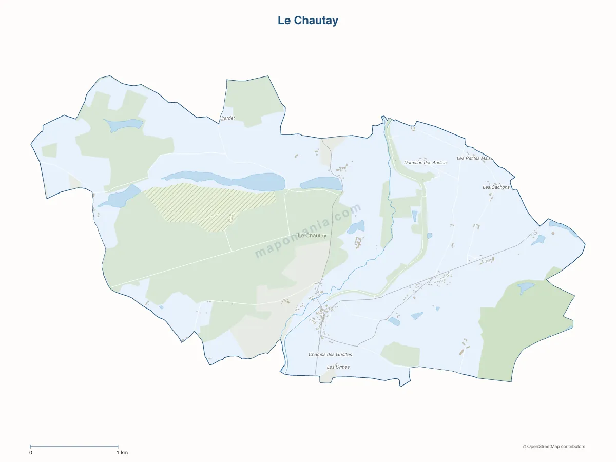 Carte de Le Chautay à personnaliser
