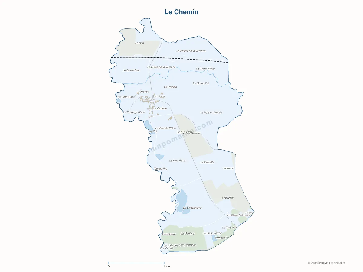 Carte de Le Chemin à personnaliser