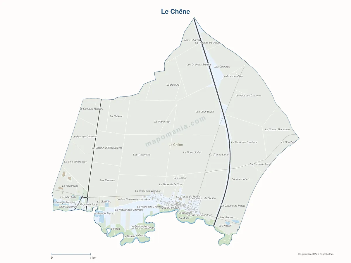 Carte de Le Chêne à personnaliser