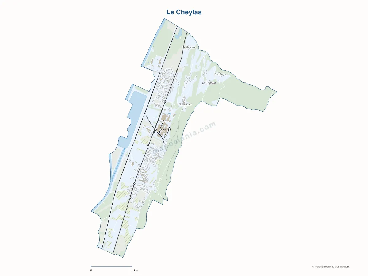 Carte de Le Cheylas à personnaliser