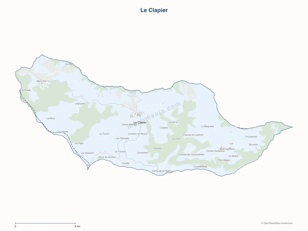 Carte de Le Clapier à personnaliser