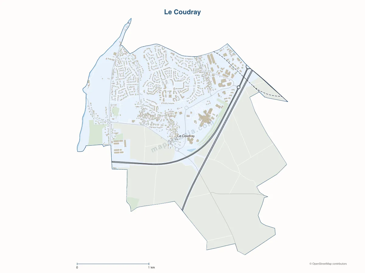 Carte de Le Coudray à personnaliser