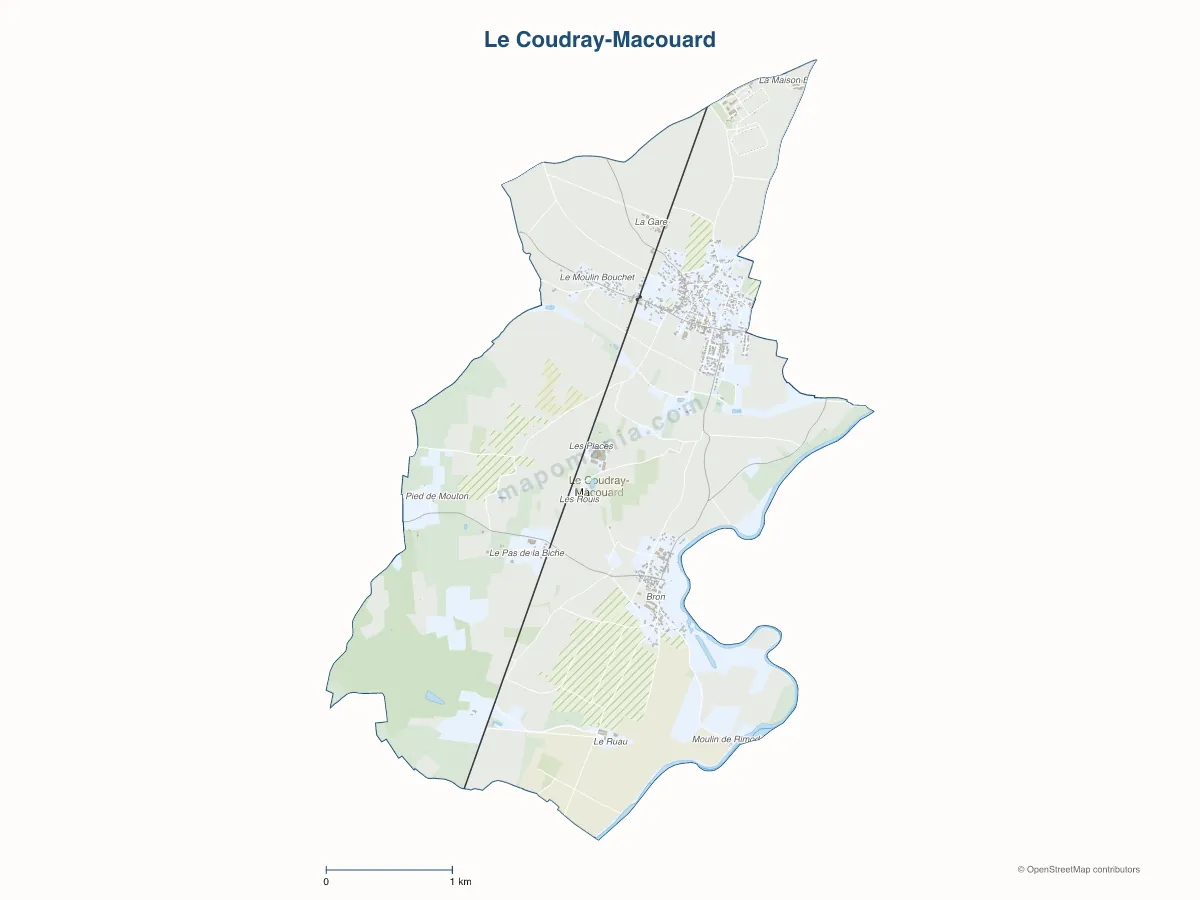 Carte de Le Coudray-Macouard à personnaliser
