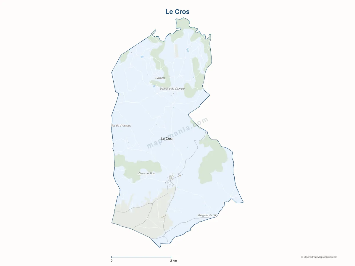Carte de Le Cros à personnaliser