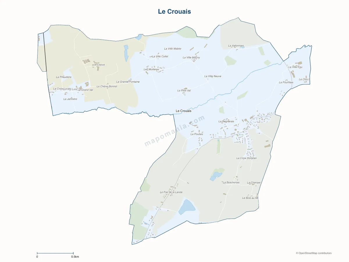 Carte de Le Crouais à personnaliser