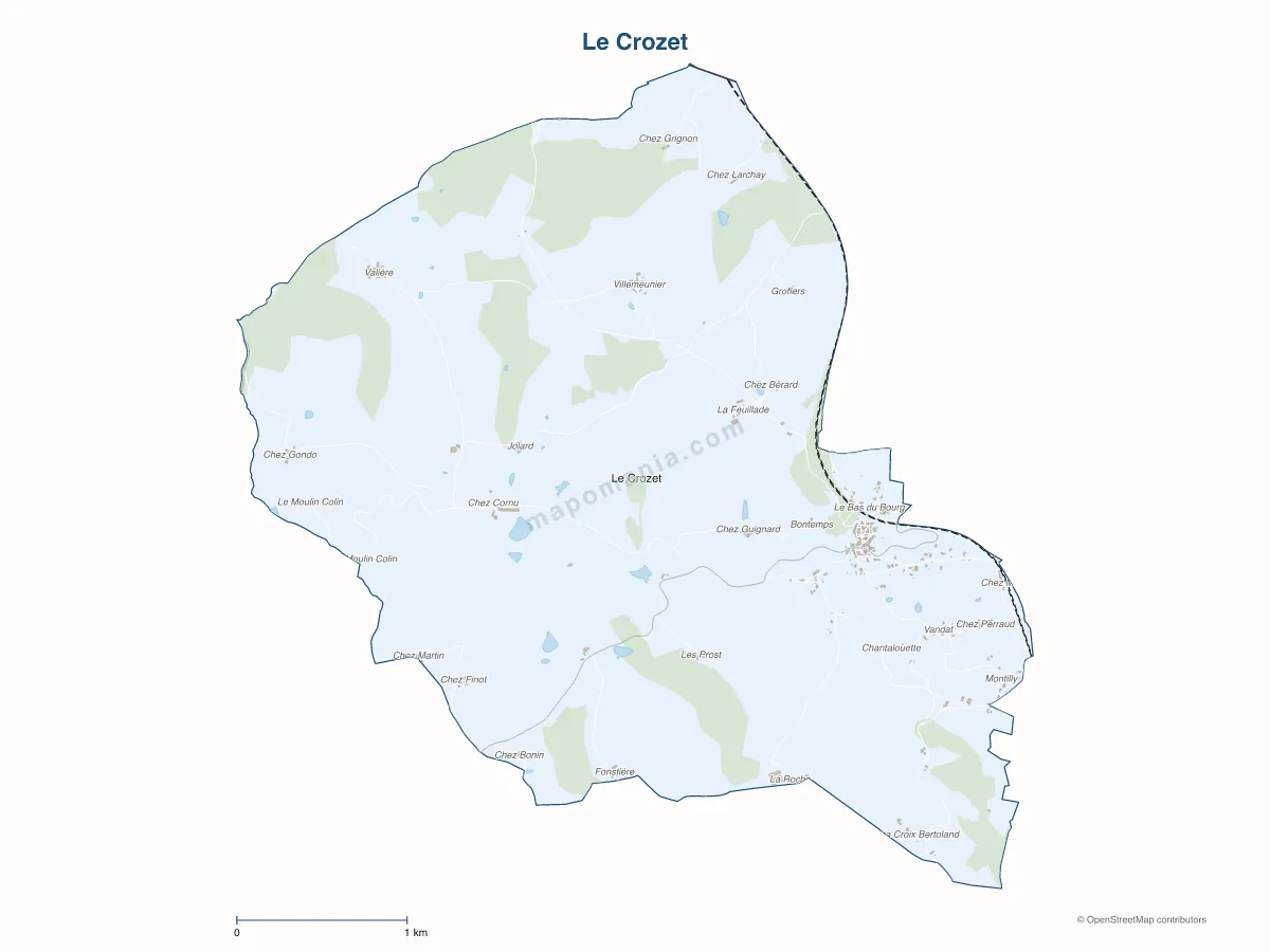 Carte de Le Crozet à personnaliser