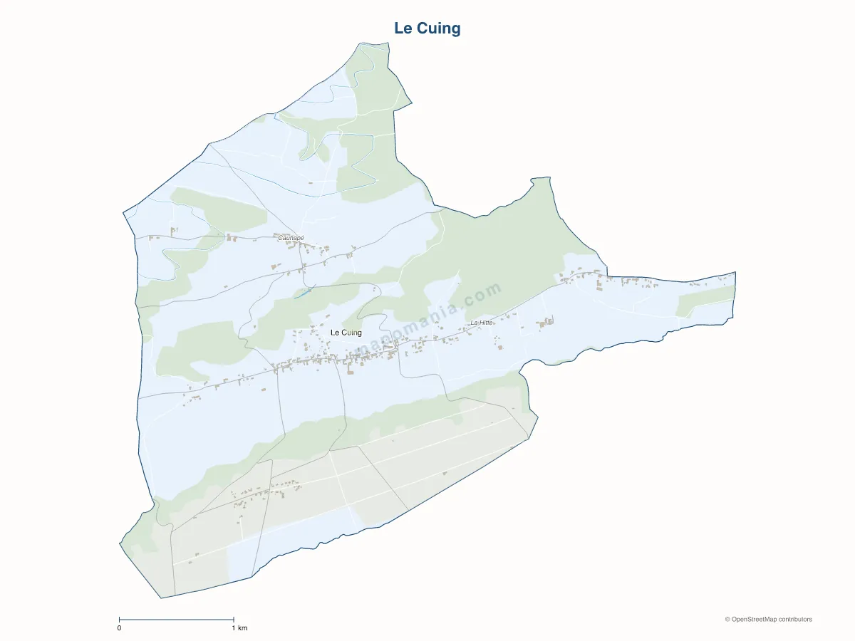 Carte de Le Cuing à personnaliser