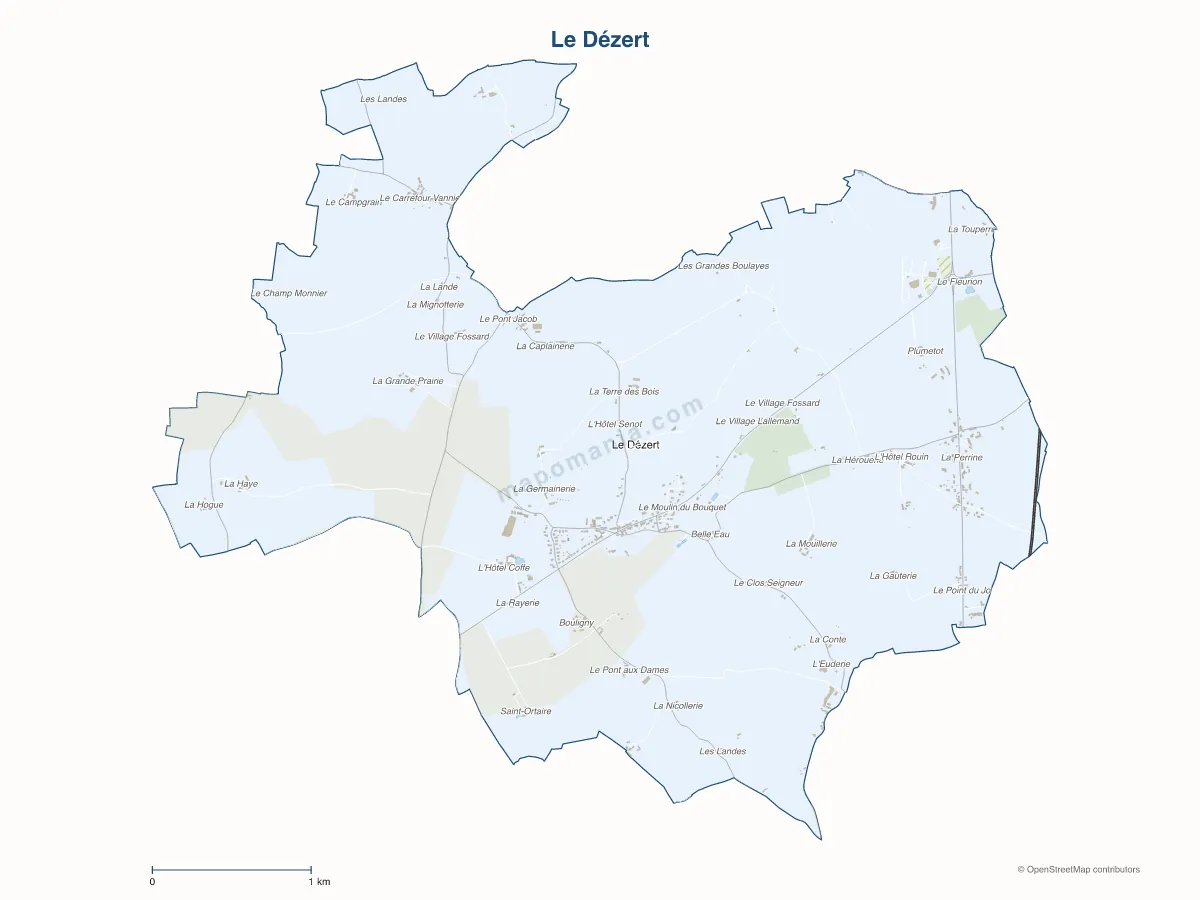 Carte de Le Dézert à personnaliser