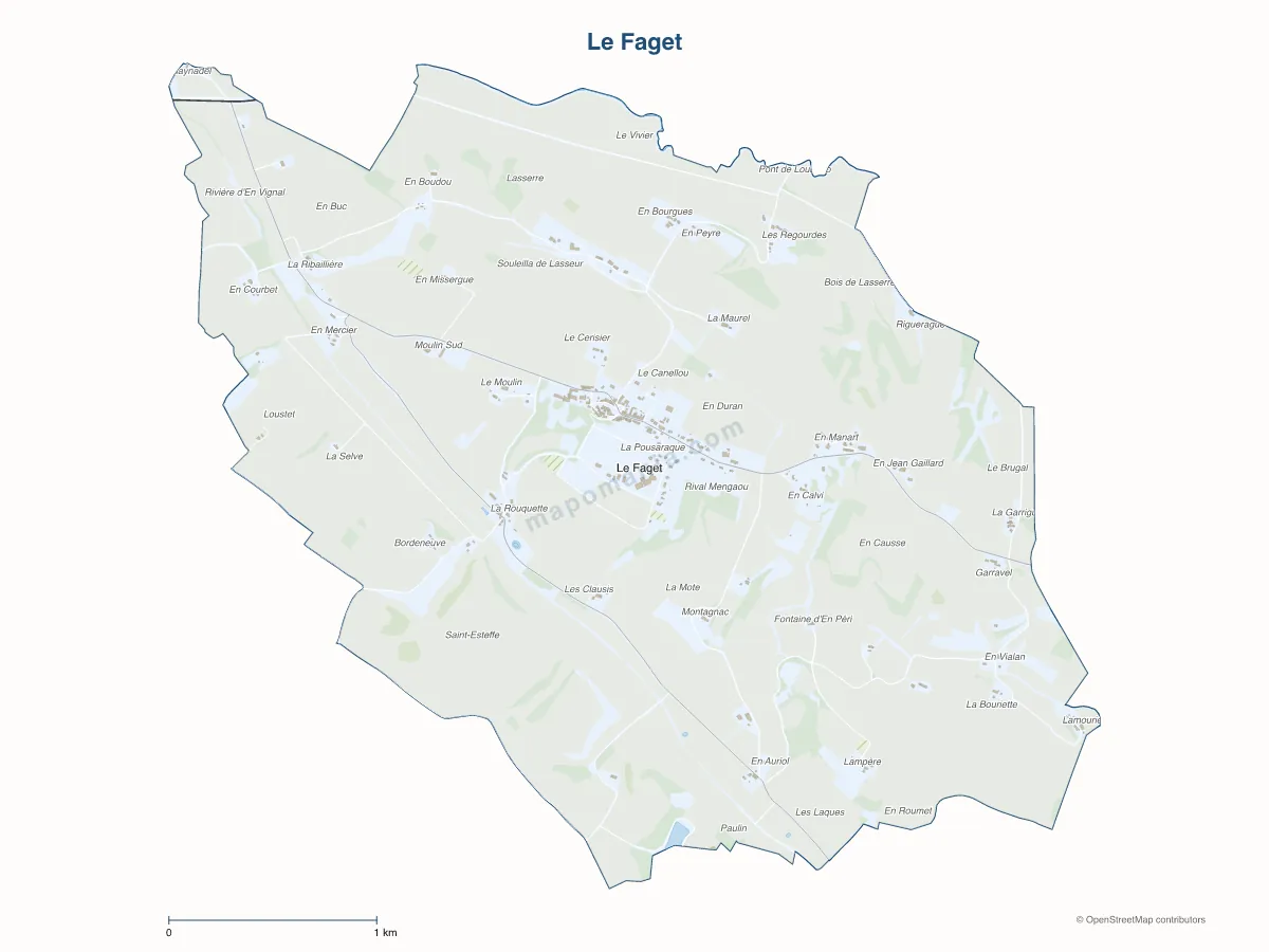 Carte de Le Faget à personnaliser