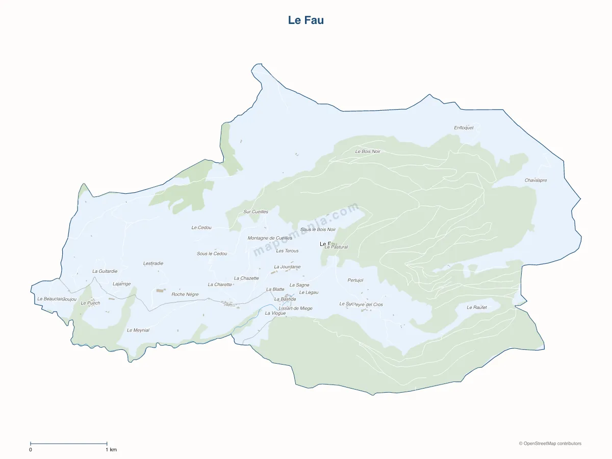 Carte de Le Fau à personnaliser