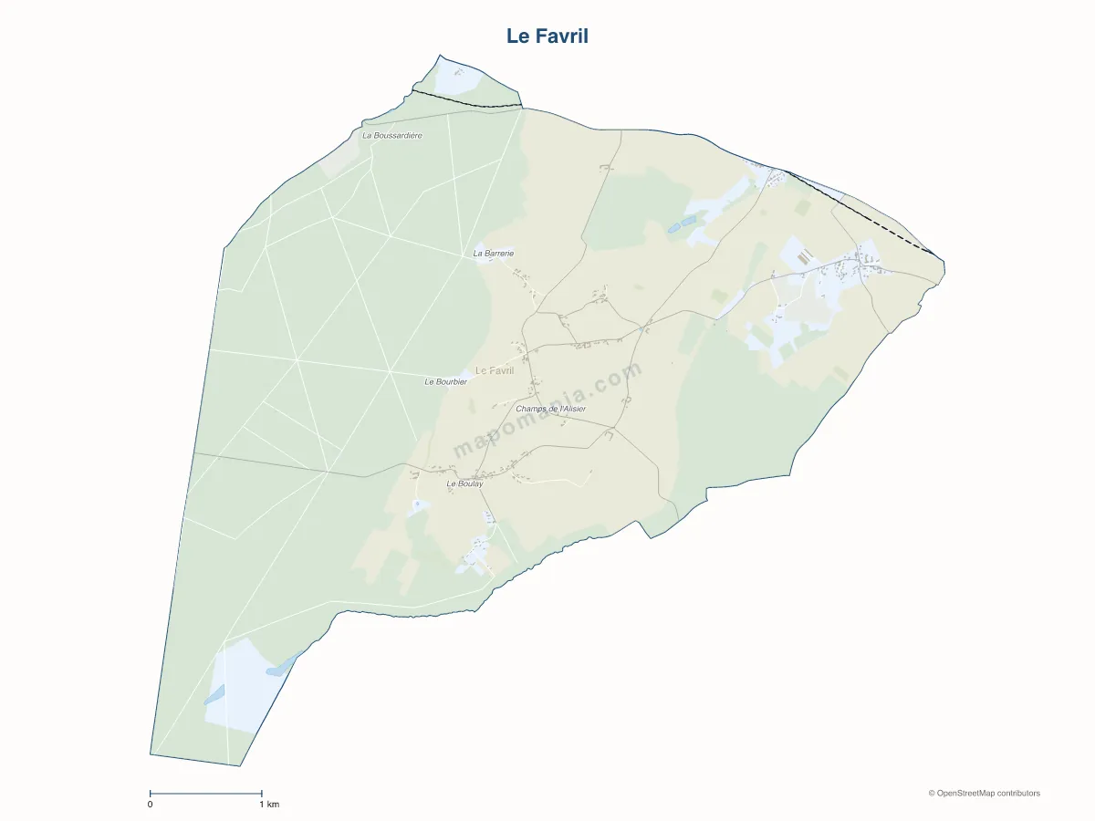 Carte de Le Favril à personnaliser