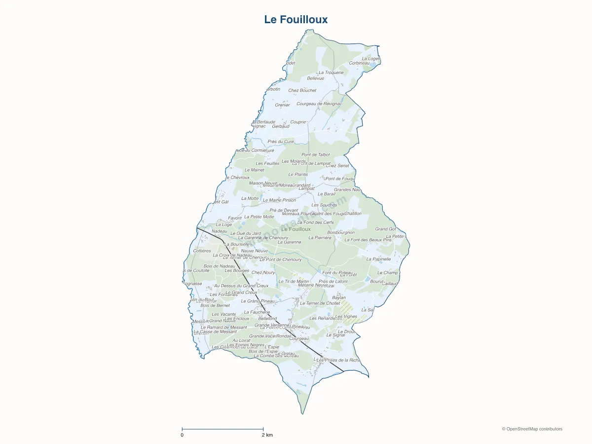 Carte de Le Fouilloux à personnaliser