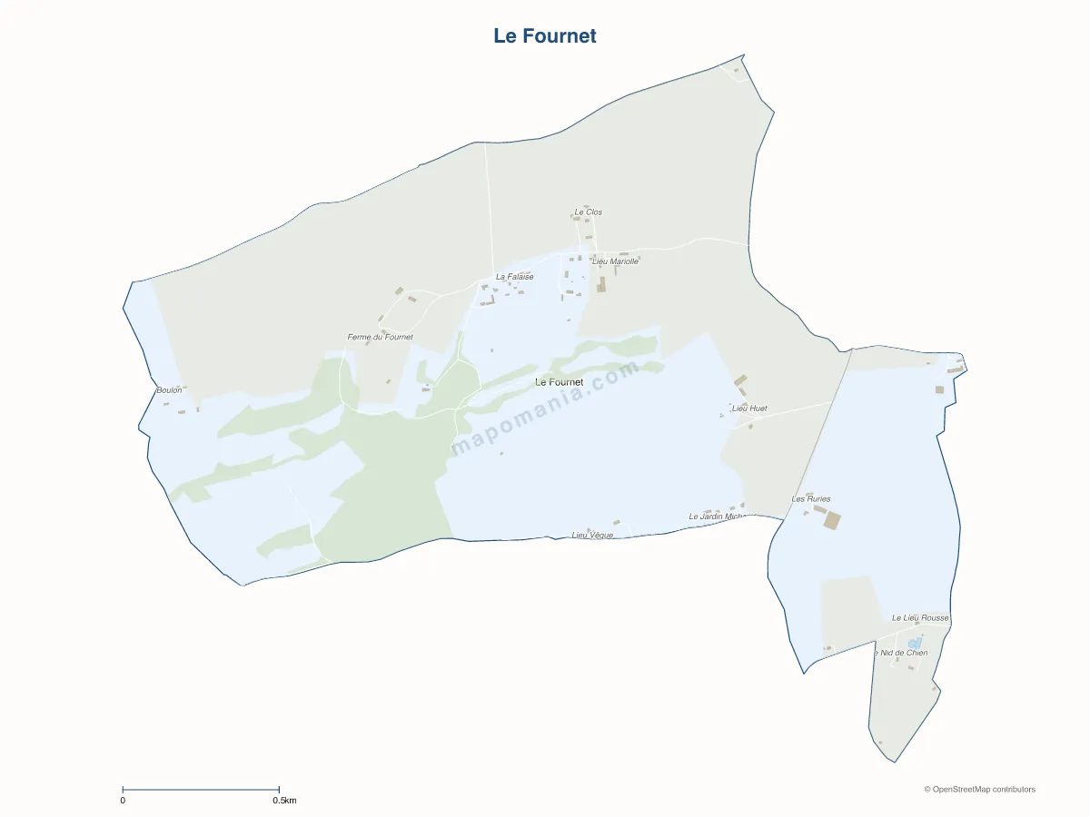 Carte de Le Fournet à personnaliser