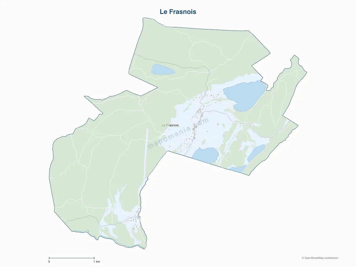 Carte de Le Frasnois à personnaliser