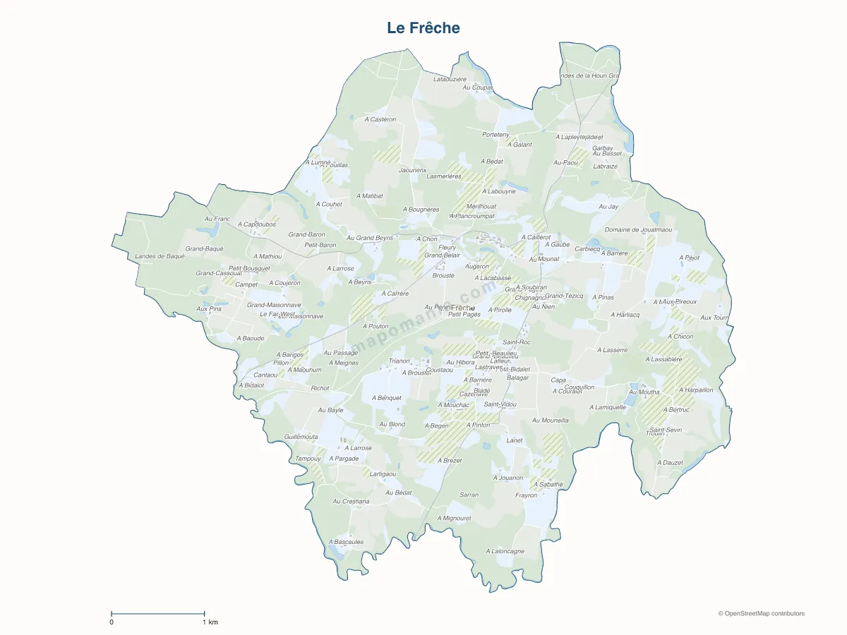 Carte de Le Frêche à personnaliser