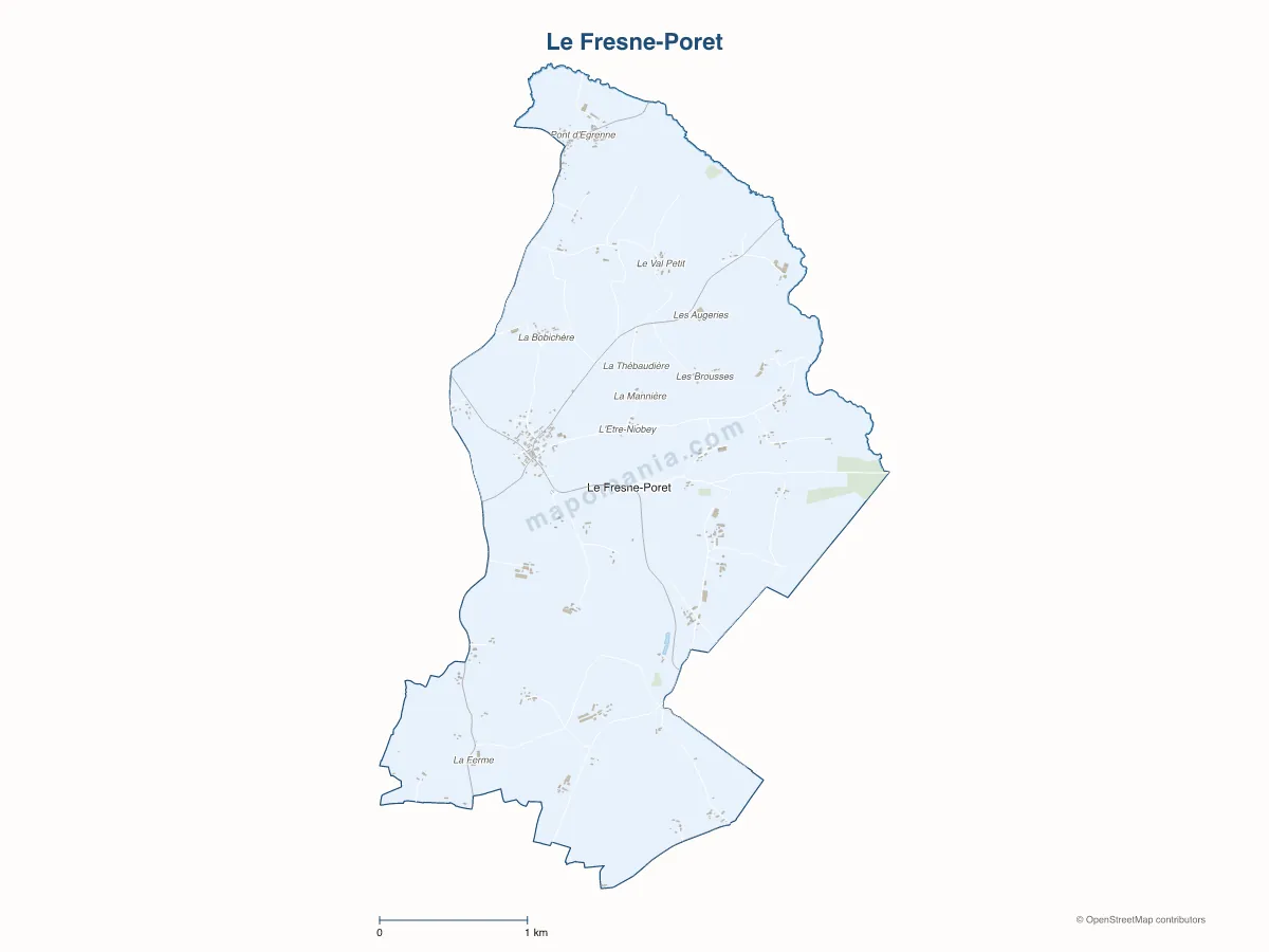 Carte de Le Fresne-Poret à personnaliser