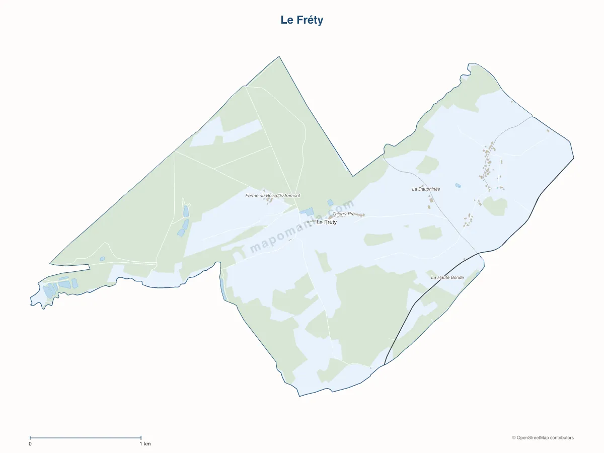 Carte de Le Fréty à personnaliser
