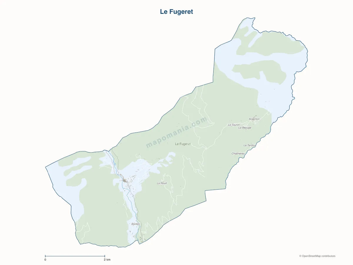Carte de Le Fugeret à personnaliser