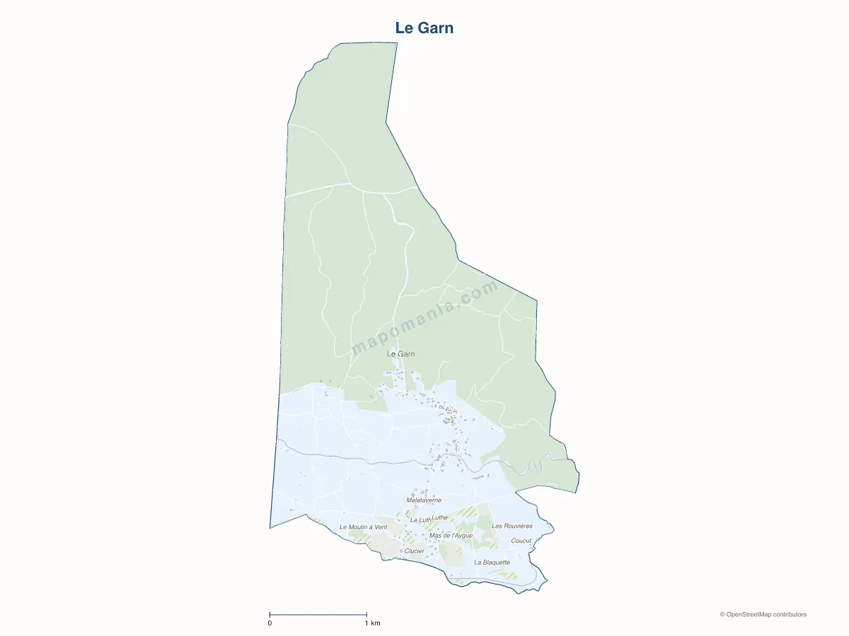 Carte de Le Garn à personnaliser