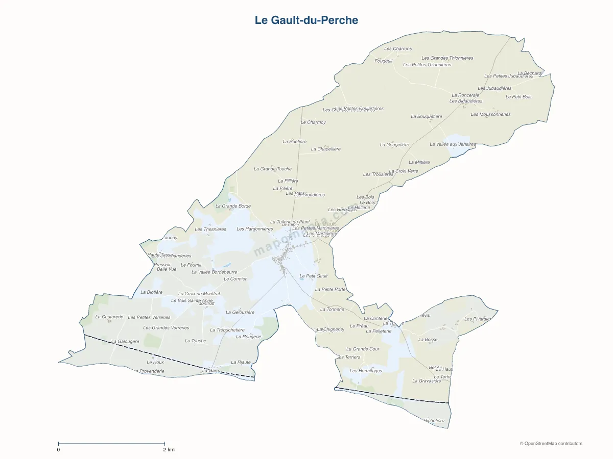 Carte de Le Gault-du-Perche à personnaliser