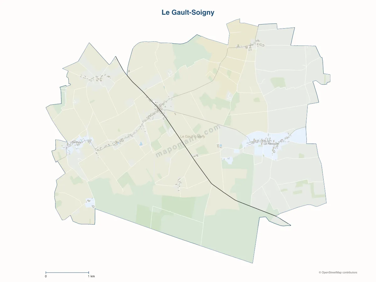 Carte de Le Gault-Soigny à personnaliser