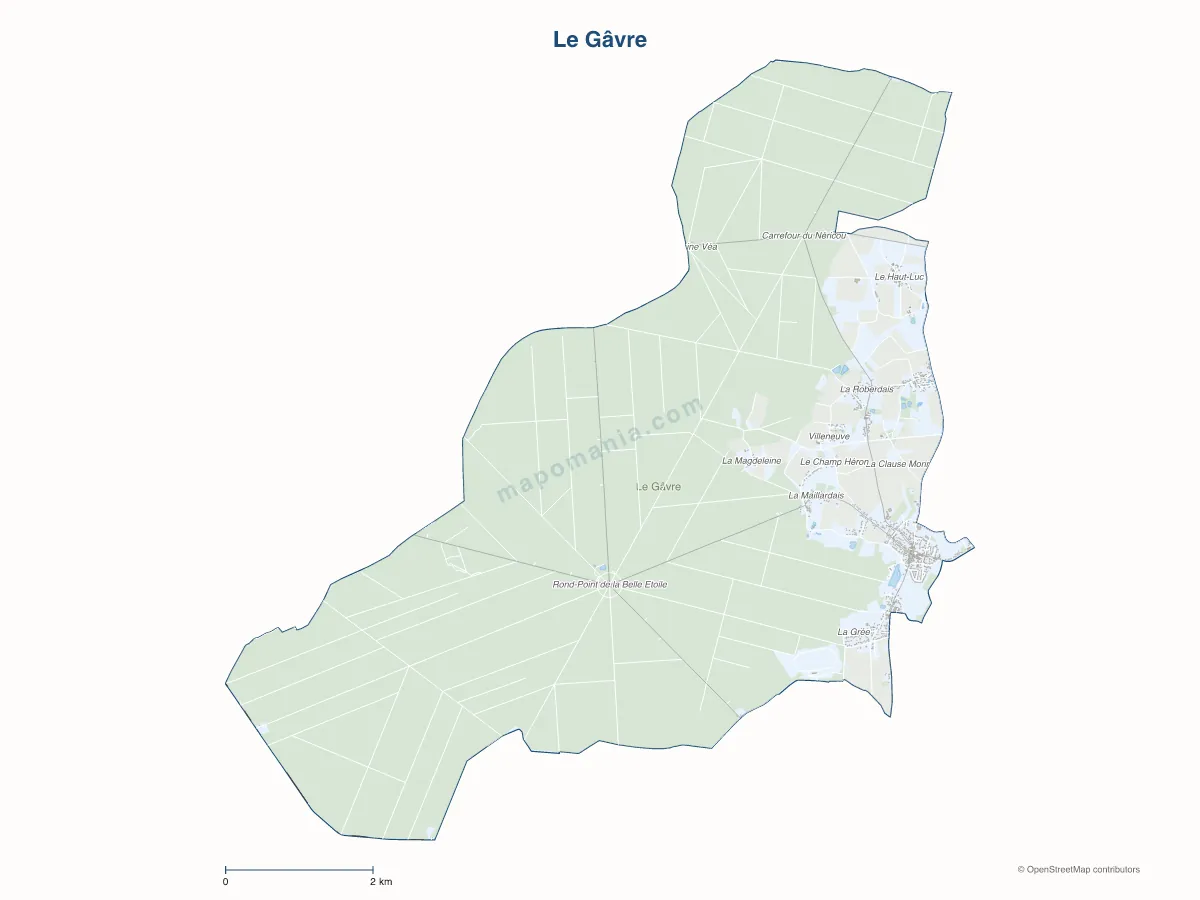 Carte de Le Gâvre à personnaliser