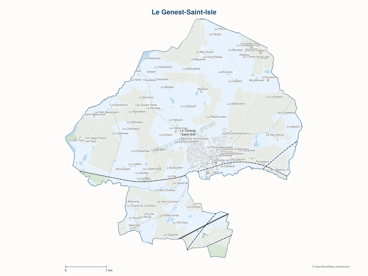 Carte de Le Genest-Saint-Isle à personnaliser