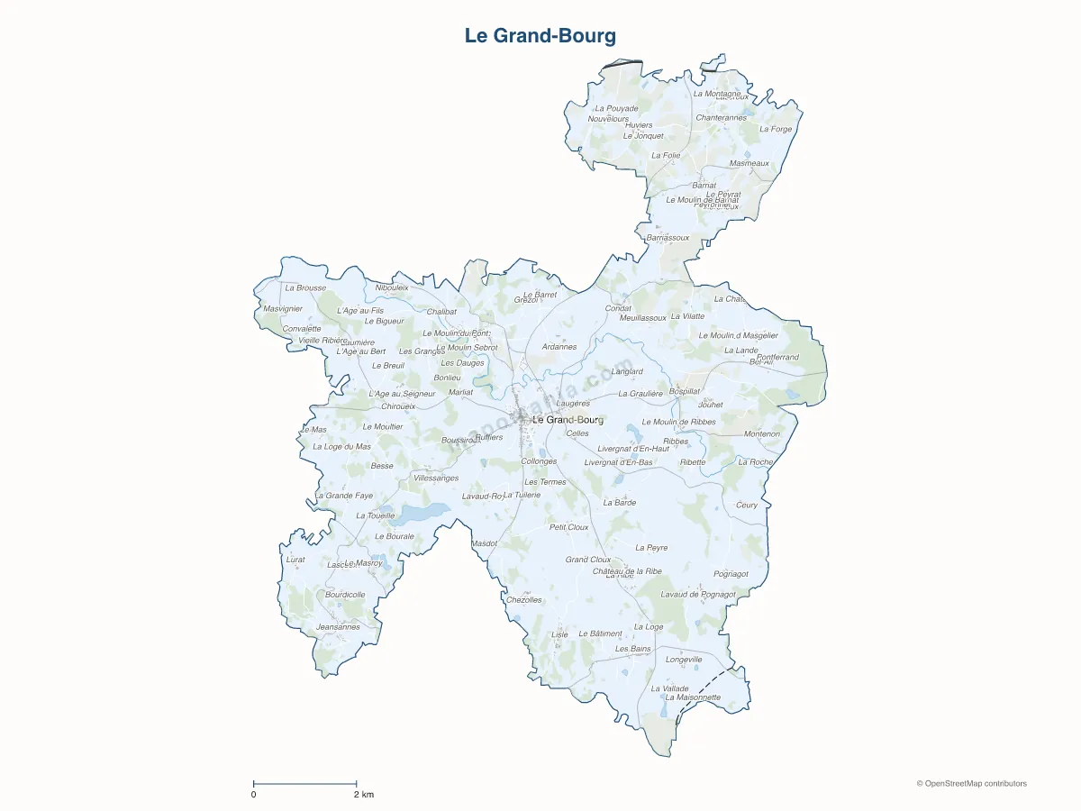Carte de Le Grand-Bourg à personnaliser