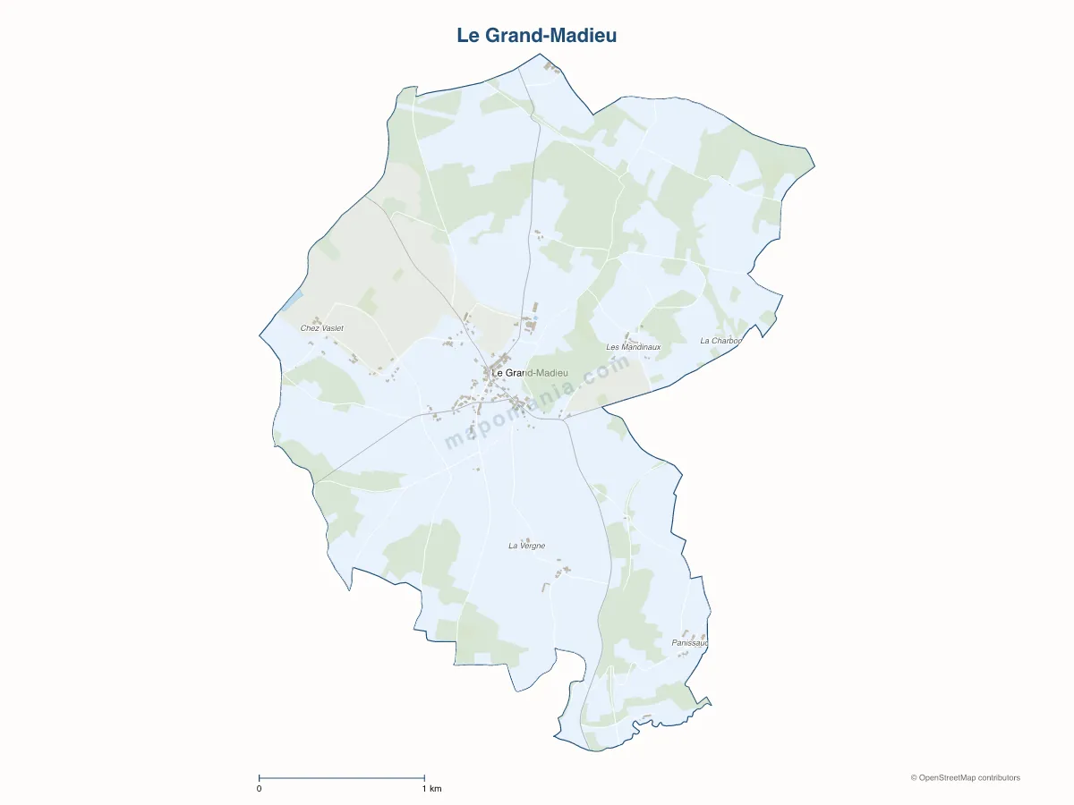 Carte de Le Grand-Madieu à personnaliser