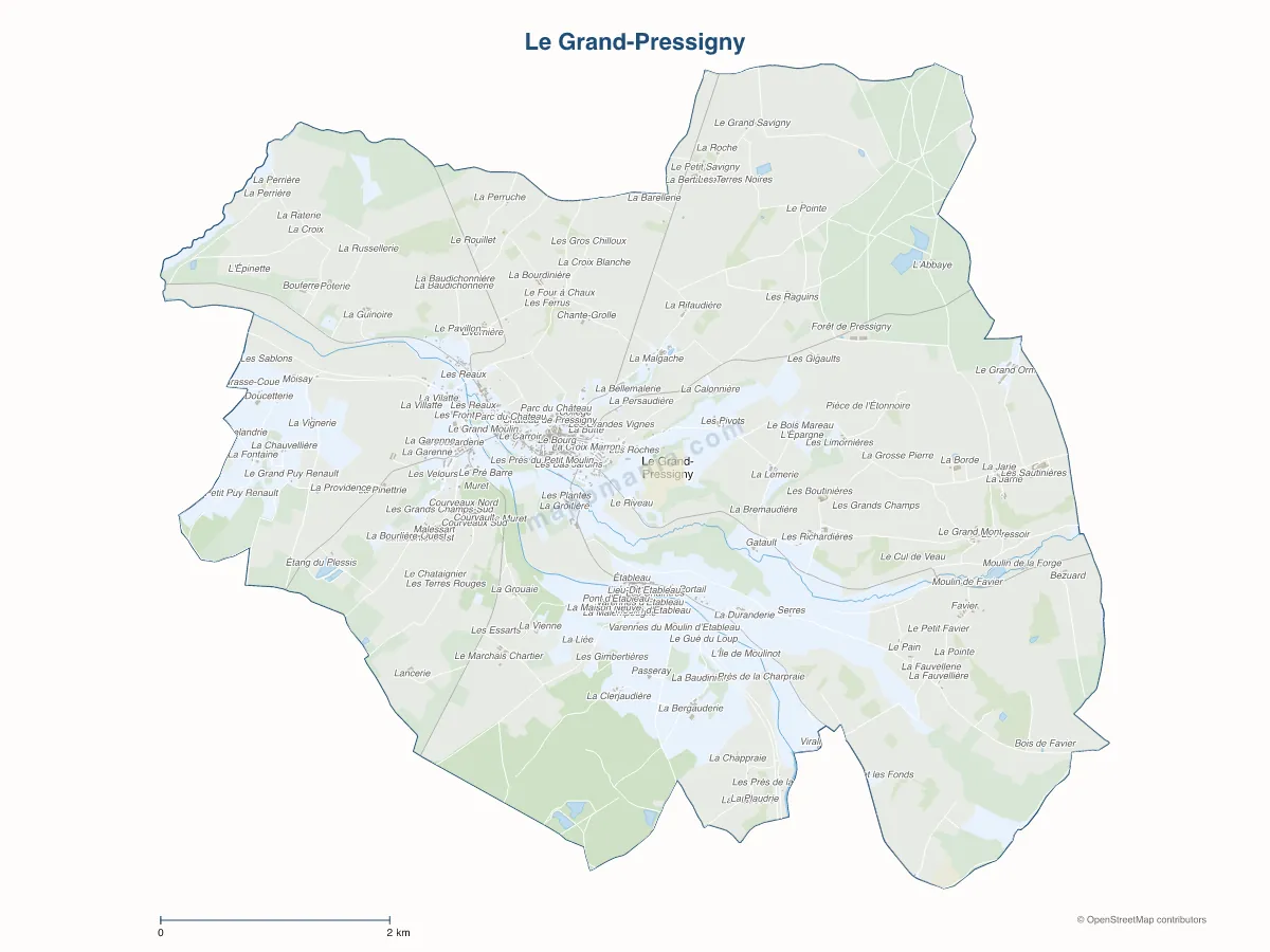 Carte de Le Grand-Pressigny à personnaliser