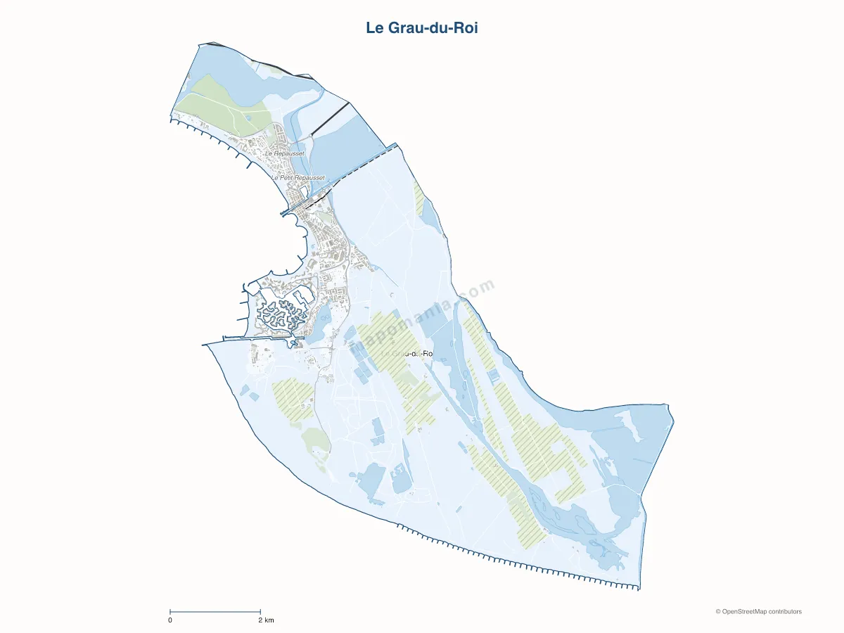 Carte de Le Grau-du-Roi à personnaliser